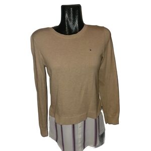 Tommy Hilfiger Tan Tunic with Faux Undershirt S